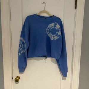 BDG Urban Outfitters Small Cropped Blue Tie-Dye Crewneck
